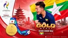 ASIAD 2026: Myanmar làm nên lịch sử, Khin Hnin Wai mang HCV Teqball đầu tiên về Đông Nam Á
